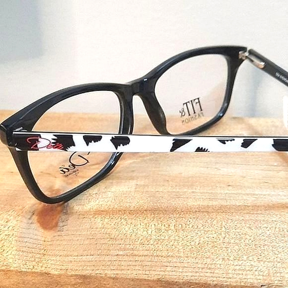 NEW, Rx'able black/white Eyeglass Frame, modern big wide glasses women 57-18-145